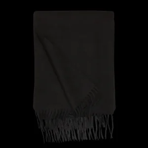 Yacaia Scarves | Black Superfine Merino Wool Scarf