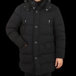 Moorer Outerwear | Black Technical Nylon Down Padded Parka