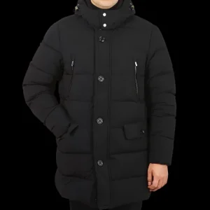 Moorer Coats & Jackets | Black Technical Nylon Down Padded Parka