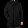Aspesi Outerwear | Black Technical Nylon Hood Parka