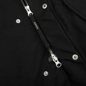 Aspesi Outerwear | Black Technical Nylon Hood Parka