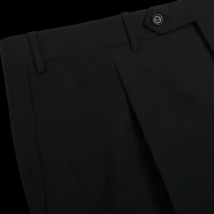 Canali Trousers | Black Tropical Wool Single Pleat Trousers