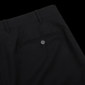 Canali Trousers | Black Tropical Wool Single Pleat Trousers