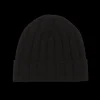 Amanda Christensen Beanies | Black Wide Ribbed Cashmere Beanie