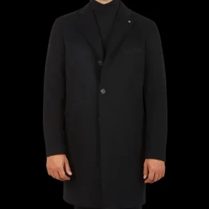 Tagliatore Coats & Jackets | Black Wool Cashmere Tailored Coat