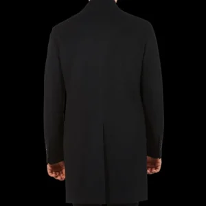 Tagliatore Outerwear | Black Wool Cashmere Tailored Coat