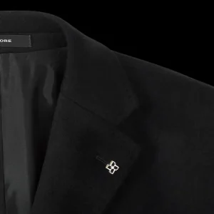 Tagliatore Outerwear | Black Wool Cashmere Tailored Coat