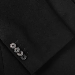 Tagliatore Outerwear | Black Wool Cashmere Tailored Coat