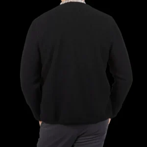 Universal Works Knitwear | Black Wool Fleece Button Cardigan