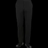 Baltzar Sartorial Trousers | Black Wool Mohair Tuxedo Flat Front Trousers