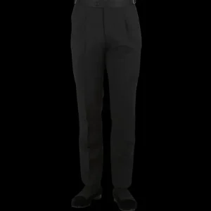 Studio 73 Trousers | Black Wool Mohair Tuxedo Trousers