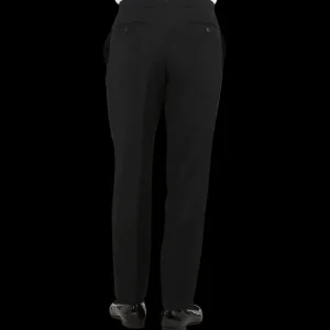 Baltzar Sartorial Trousers | Black Wool Mohair Tuxedo Flat Front Trousers