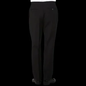 Baltzar Sartorial Trousers | Black Wool Mohair Tuxedo Pleated Trousers