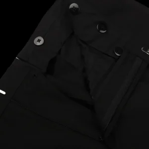 Baltzar Sartorial Trousers | Black Wool Mohair Tuxedo Pleated Trousers