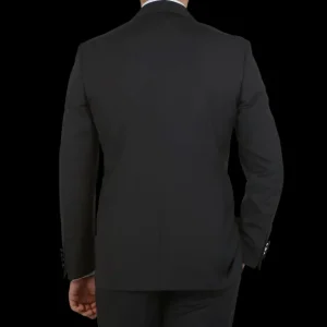 Canali Suits | Black Wool Peak Lapel Tuxedo Suit