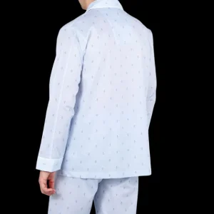 Derek Rose Loungewear | Blue Bee Motif Cotton Classic Fit Pyjamas