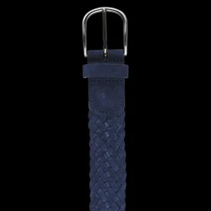 Andersons Belts | Blue Braided Suede Leather 35Mm Belt