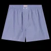 Derek Rose Underwear | Blue Checked Cotton Classic Fit Boxers