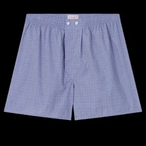 Derek Rose Underwear | Blue Checked Cotton Classic Fit Boxers