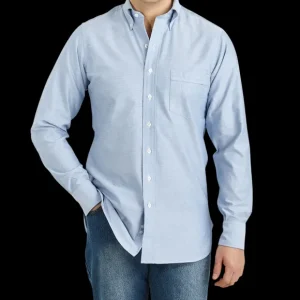 Drake's Shirts | Blue Classic Cotton Oxford Bd Shirt