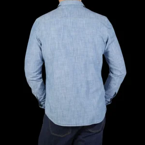 Tela Genova Shirts | Blue Cotton Chambray Emilio Shirt