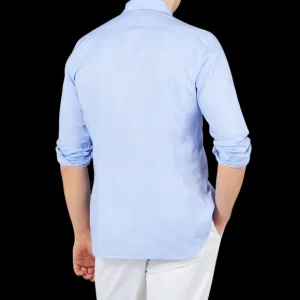 Tintoria Mattei Shirts | Blue Cotton Oxford Casual Shirt