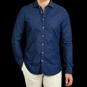 Stenströms Shirts | Blue Denim Cutaway Slimline Shirt