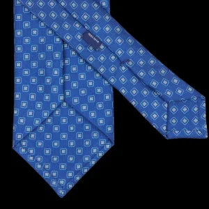 Silvio Fiorello Ties | Blue Geometric Printed Silk Tie