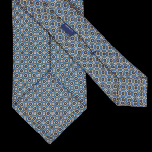 Silvio Fiorello Ties | Blue Geometrical Print 36Oz Silk Twill Tie