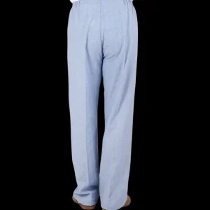 Derek Rose Loungewear | Blue Herringbone Cotton Classic Fit Pyjamas