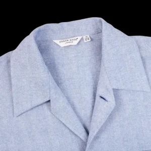 Derek Rose Loungewear | Blue Herringbone Cotton Classic Fit Pyjamas