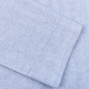 Derek Rose Loungewear | Blue Herringbone Cotton Classic Fit Pyjamas