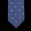 Silvio Fiorello Ties | Blue Herringbone Woven Silk Tie