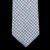 Dreaming Of Monday Ties | Blue Houndstooth 7-Fold Wool Silk Linen Tie