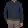 Gran Sasso Knitwear | Blue Melange Wool Cashmere Zip Cardigan