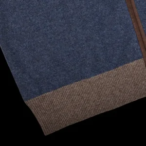 Gran Sasso Cardigans | Blue Melange Wool Cashmere Zip Cardigan