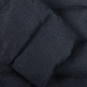 Moorer Outerwear | Blue Melange Wool Cashmere Down Padded Coat