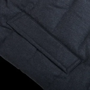 Moorer Outerwear | Blue Melange Wool Cashmere Down Padded Coat