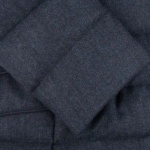 Moorer Coats & Jackets | Blue Melange Wool Down Padded Jacket