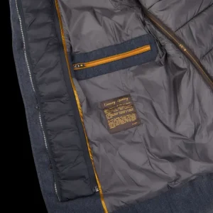 Moorer Outerwear | Blue Melange Wool Down Padded Jacket