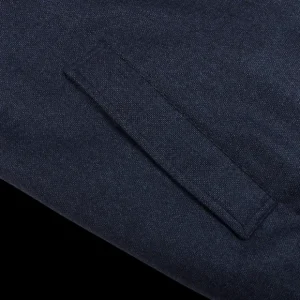 Canali Outerwear | Blue Melange Wool Fur Collar Blouson