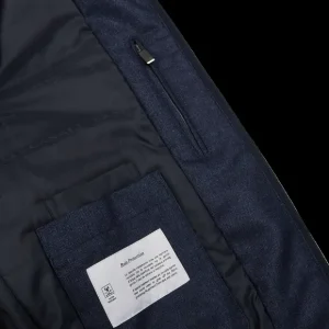 Canali Outerwear | Blue Melange Wool Fur Collar Blouson
