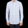 Mazzarelli Shirts | Blue Micro-Striped Cotton Bd Slim Shirt