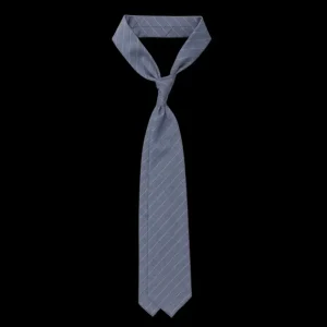 Dreaming Of Monday Ties | Blue Pinstripe 7-Fold High Twist Wool Tie