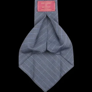 Dreaming Of Monday Ties | Blue Pinstripe 7-Fold High Twist Wool Tie