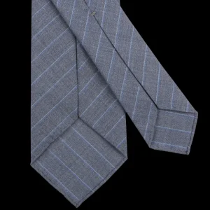 Dreaming Of Monday Ties | Blue Pinstripe 7-Fold High Twist Wool Tie