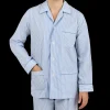 Derek Rose Loungewear | Blue Striped Cotton Classic Fit Pyjamas