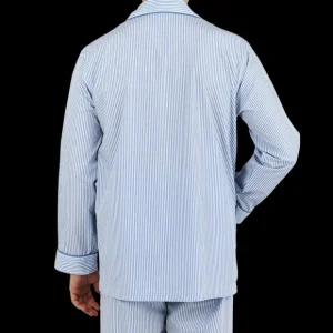 Derek Rose Loungewear | Blue Striped Cotton Classic Fit Pyjamas