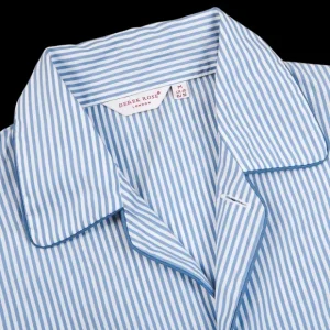 Derek Rose Loungewear | Blue Striped Cotton Classic Fit Pyjamas