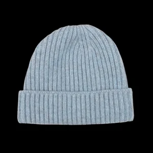 William Lockie Beanies | Blue Waves Geelong Lambswool Ribbed Beanie